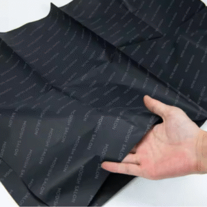 Black tissue paper suitable for custom logo printing in white, metallic, or full-color designs.