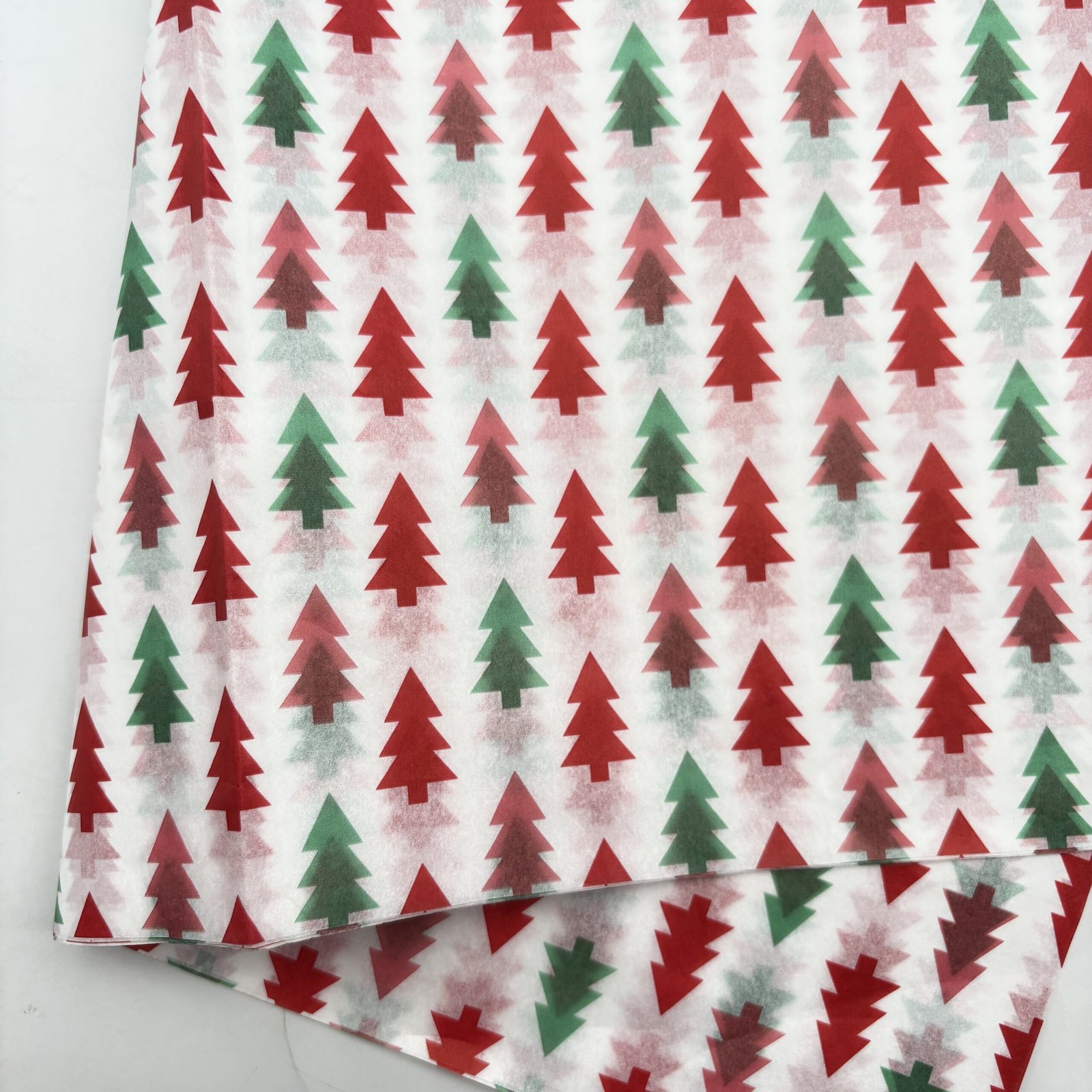 Festive Red & Green Christmas Tree Tissue Paper